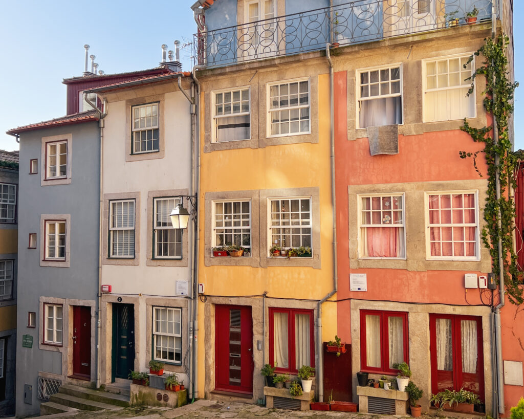 Colourful traditional buildings at Largo da Pena Ventosa.