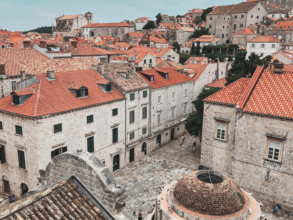 View of Dubrovnik main square from the city walls