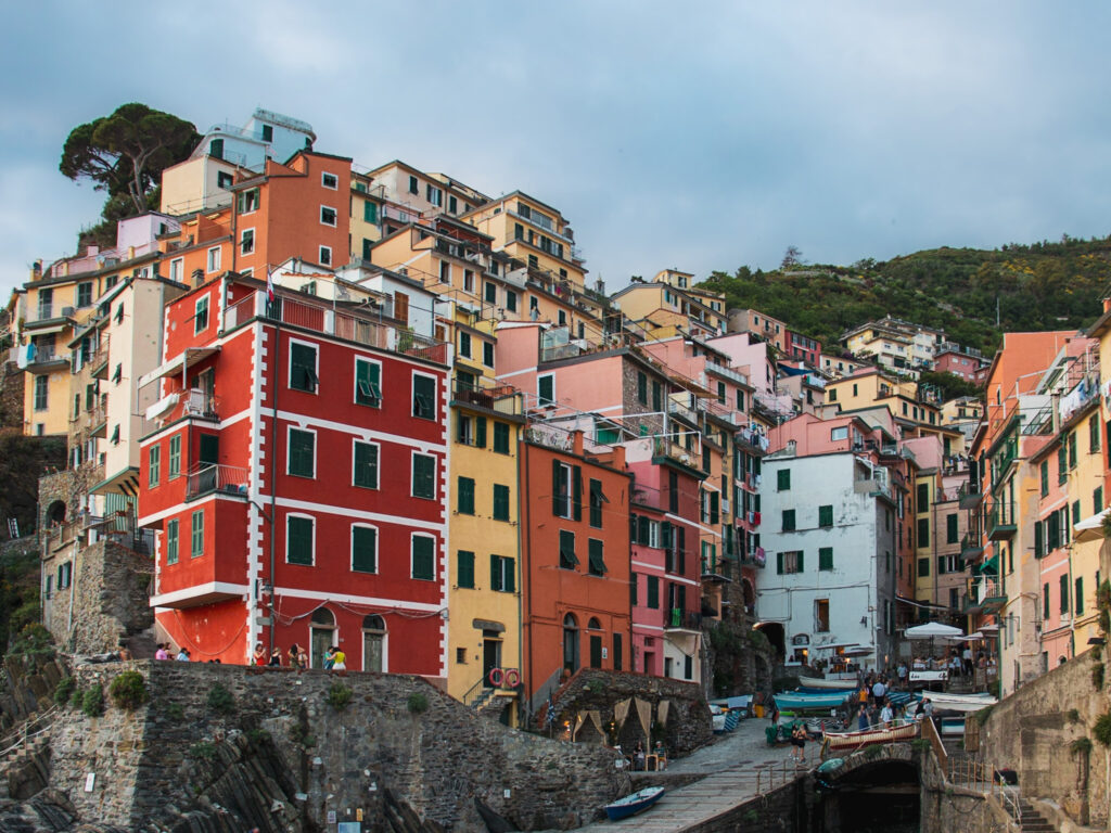 View of colourful buildings in Riomaggiore