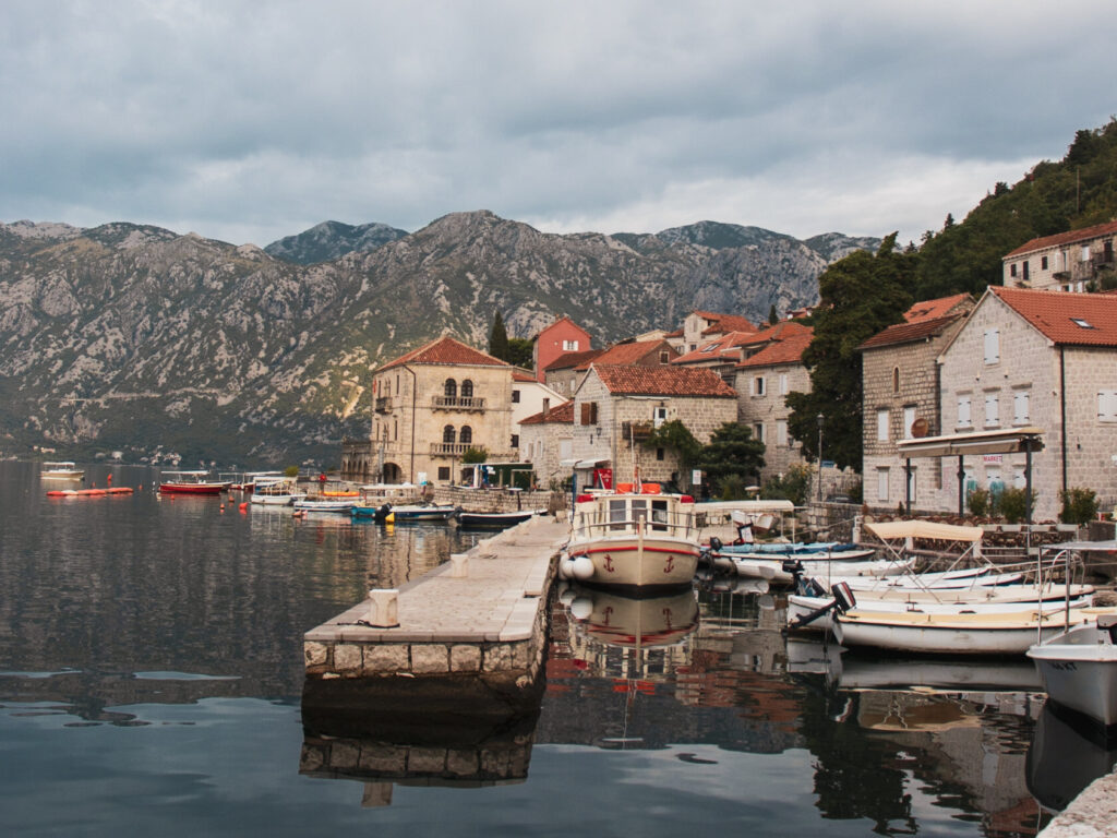 View of Perast dock