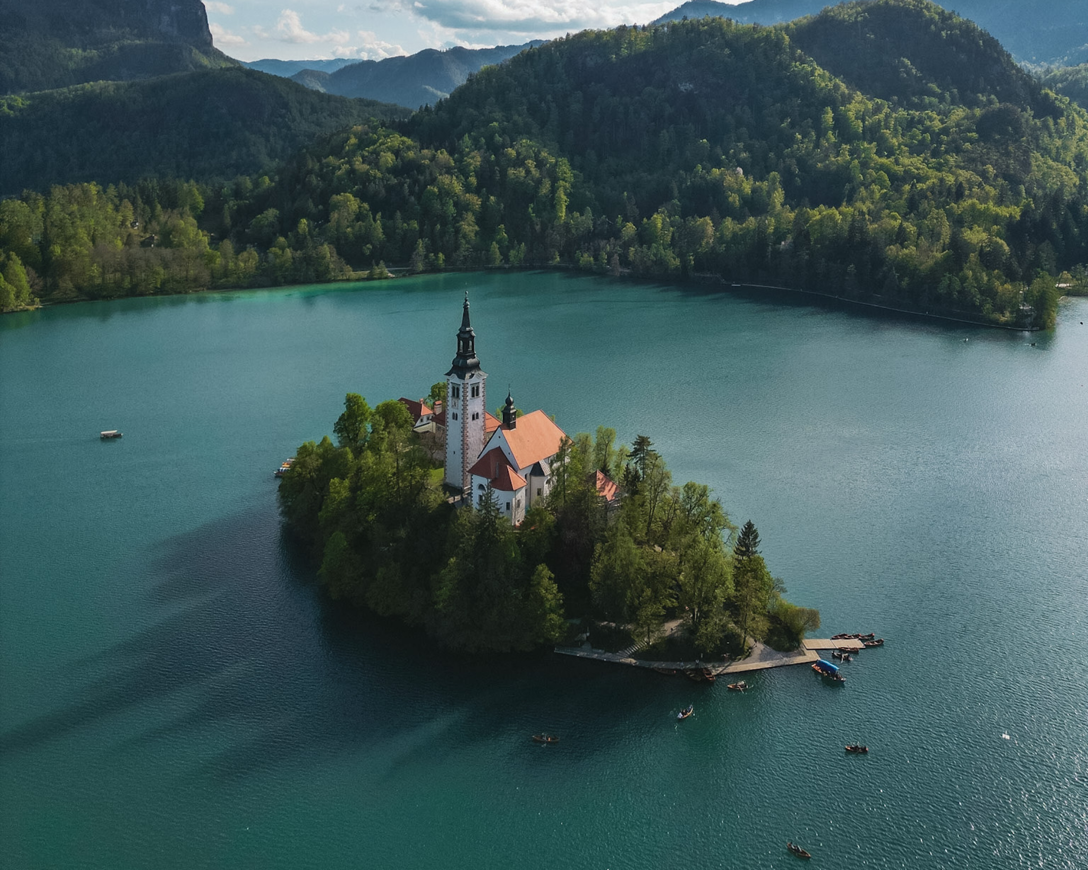 Lake Bled aerial shot