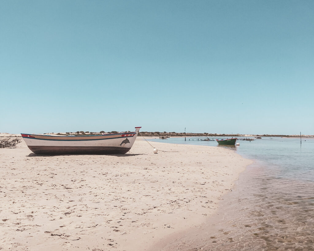 Praia Cacela Velha with a boat