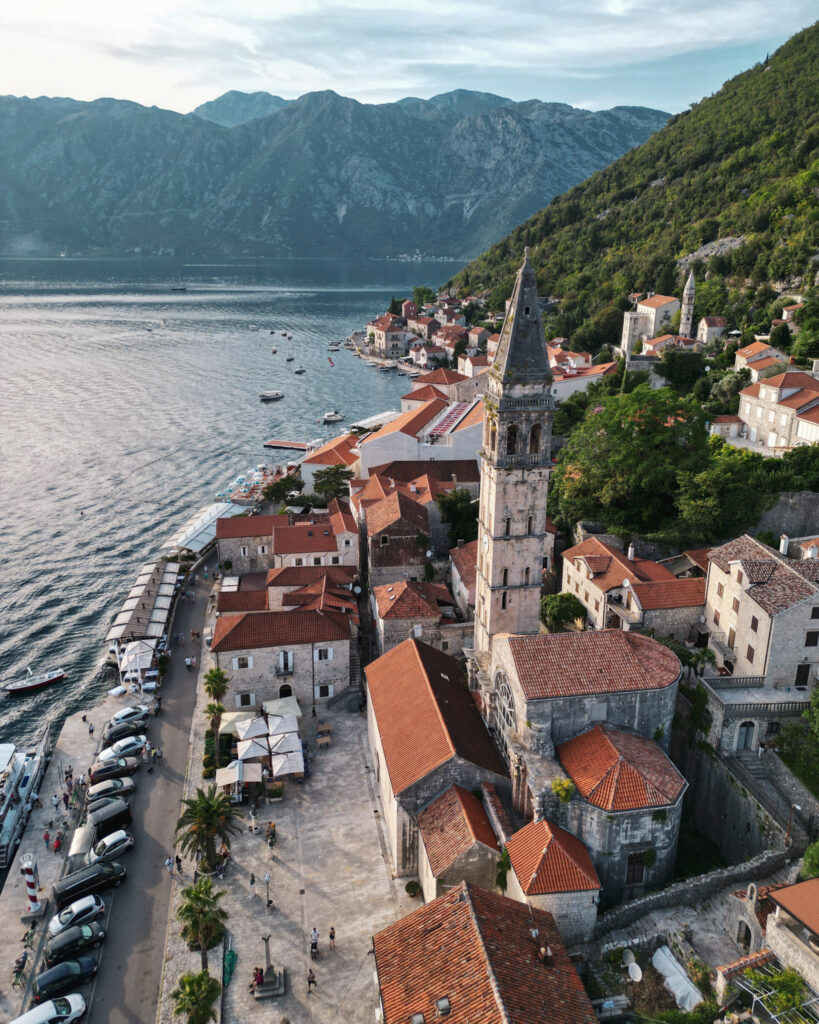 Aerial view of Perast